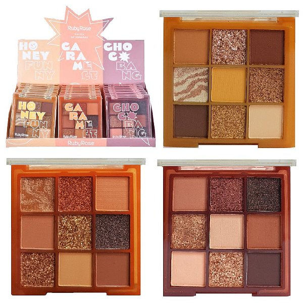 Box Nova Paleta de Sombras Ruby Rose HB1076 - 24 Unid