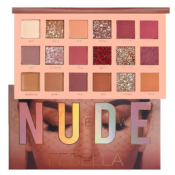 Febella - Paleta Sombras c/ Espelho Nude New PSO30318 - 12 Und