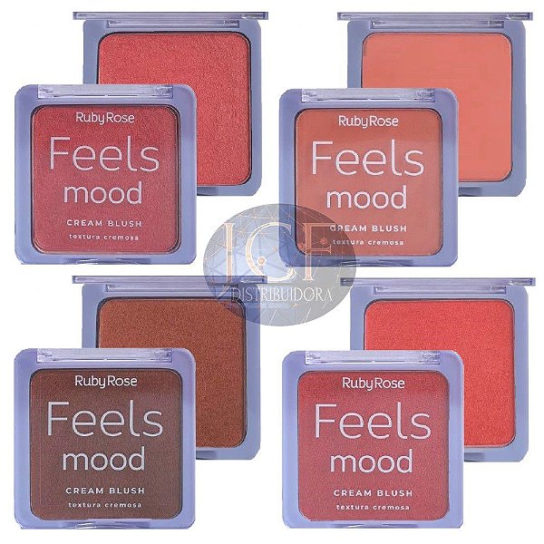 Ruby Rose - Cream Blush Cremoso Feels Mood HB6118 - 12 Unid