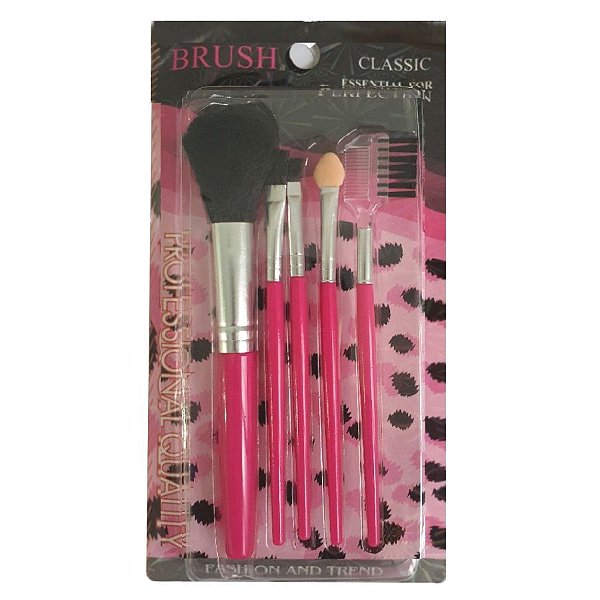 Kit de Pinceis Brush Classic B897 - Rosa Pink