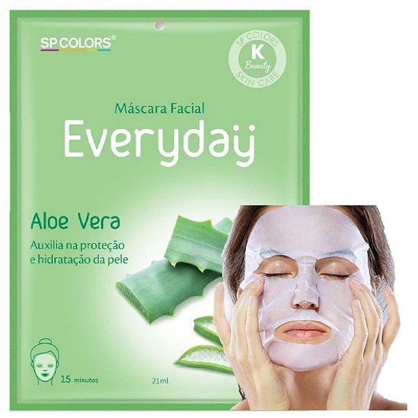 SpColors - Máscara Facial Koreana SP Color Aloe vera EV006