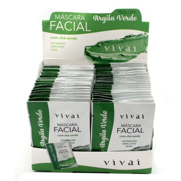 Vivai - Máscara Facial Peel Off Argila Verde Detox - 48 Und