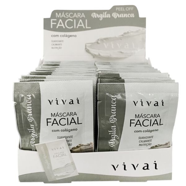 Vivai - Sache Facial Argila Branca c/ Colágeno- 48 Und