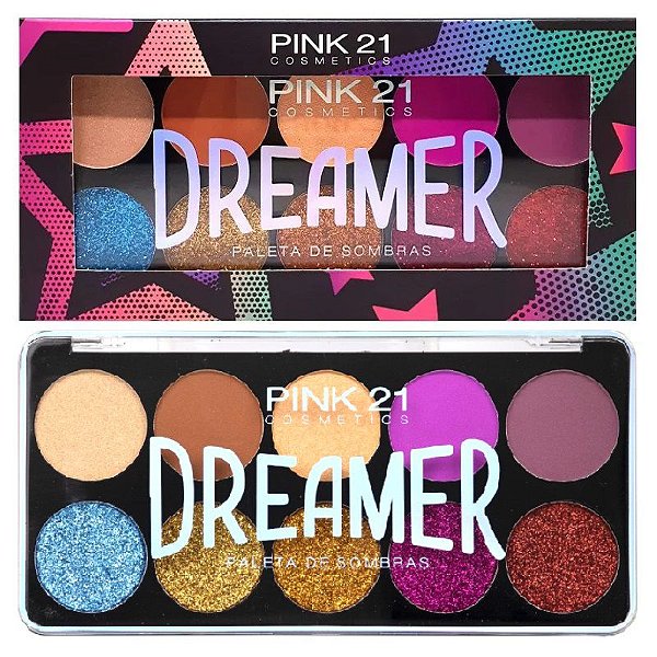 Pink 21 - Paleta de Sombras e Glitter Dreamer Cor A