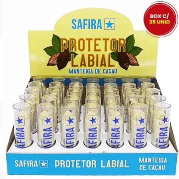 Safira - Protetor Labial  Manteiga De Cacau - Box c/35 UND