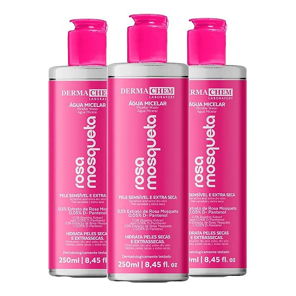 Água Micelar Rosa Mosqueta Íons Dermachem 06100 - 6 Unid (Validade:05/2028)