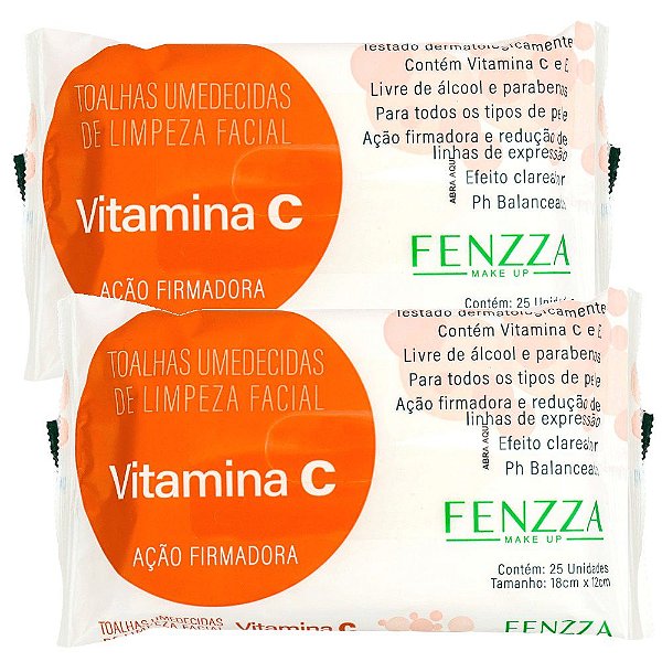 Fenzza - Lenço Demaquilante com Vitamina C FZ51014 - 12 Unid