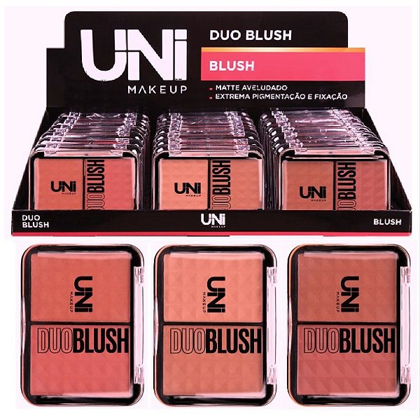Uni Makeup - Duo Blush Matte Aveludado BS57DS - Box 24 Unid