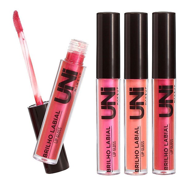 Uni Makeup - Lip Gloss Brilho Labial UNLG48DS - Kit c/3