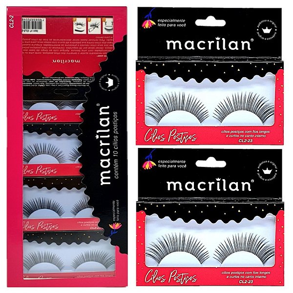 Macrilan - Par de Cílios Postiços CL2-23 -  Box C/10 Pares