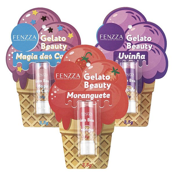 Fenzza - Batom Teen Gelato Beauty - 24 Unid Sortidos