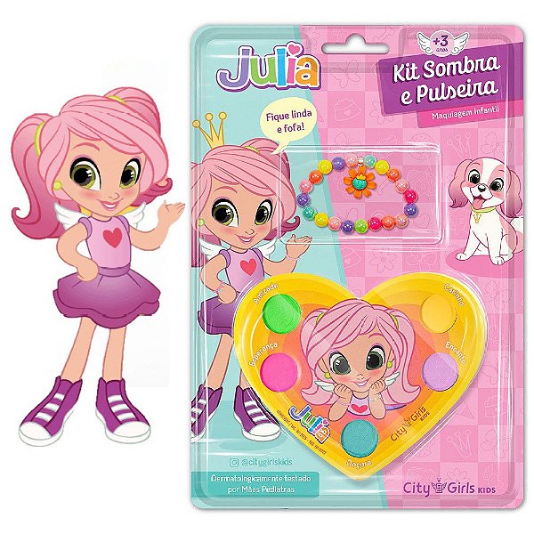 City Girl - Kit de Maquiagem Infantil Sombras e Pulseira CGK029