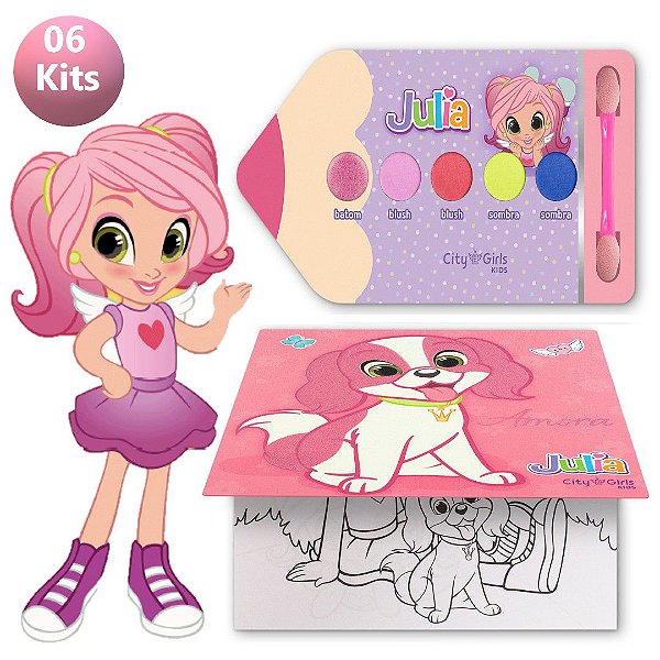 City Girl - Kit Infantil Maquiar e Colorir CGK020 - Kit c/6