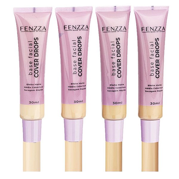 Fenzza - Base Facial Líquida Cover Drops FZ35021 - Kit c/04