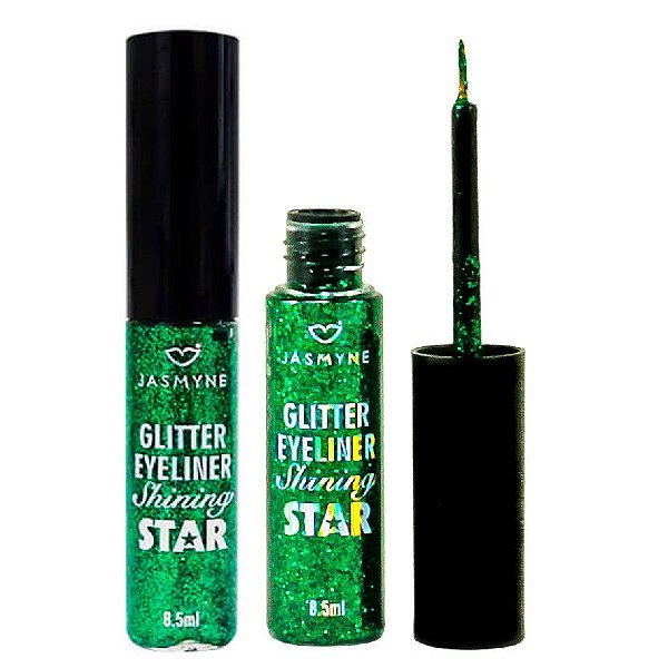 Jasmyne Delineador C/Glitter Star JS02012 cor Verde