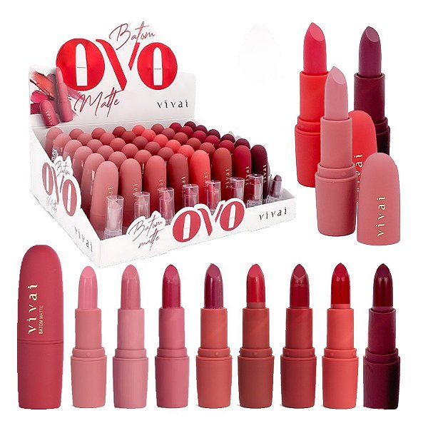 Vivai - Batom Matte Ovo 3008 - Box C/ 48 Unid e Prov