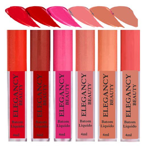 Miss Rose - Batom Liquido Matte Elegancy - Kit C/6 Unid