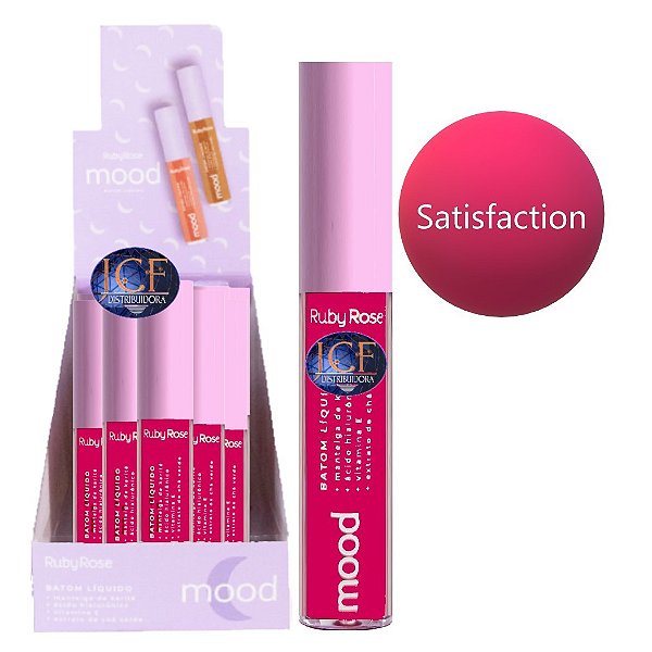 Ruby Rose - Batom Liquido Mood Cor 02 Satisfaction - 12 Unid