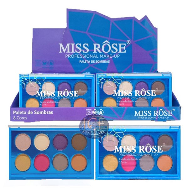 Miss Rose - Paleta De Sombras 8 Cores MS018B - 16 und