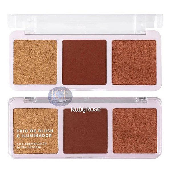 Ruby Rose - Trio de Blush e Iluminador HB583 - Cor 02