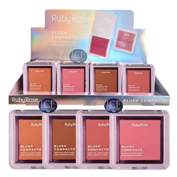 Ruby Rose - Blush Compacto Alta Pigmentação HB861 - 24 Unid