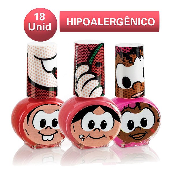 Turma da Mônica Esmalte Infantil Hipoalergenico - 18 Unid (Sortidos )