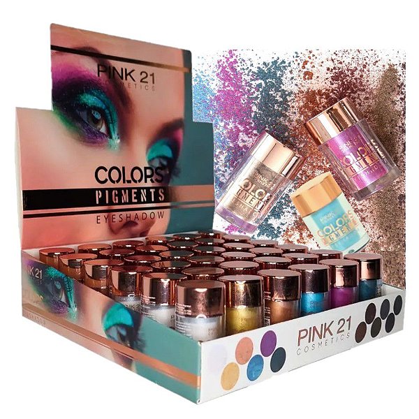 Pink 21 - Sombra Pigmento em Pó CS2867 - 36 unid