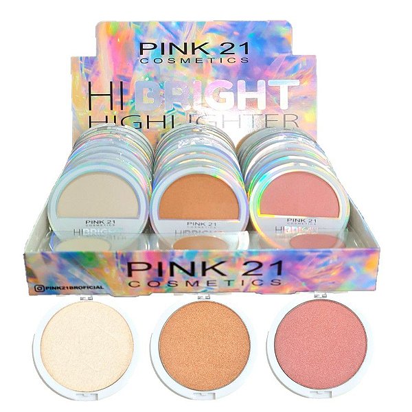 Pink 21 - Iluminador Facial HIBRIGHT CS3078A - 24 Unid