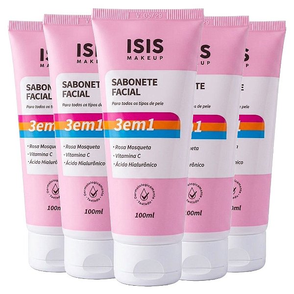 Isis - Sabonete 3 em 1 Rosa Mosqueta | Vitamina C | Acido Hialuronico IS059 - 6 und