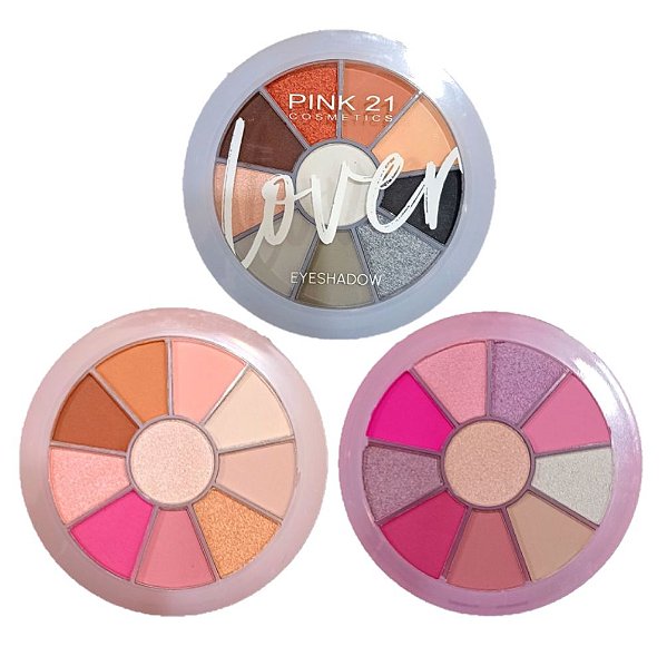 Pink 21 - Paleta de Sombra Matte e Cintilantes Lover CS3702 A - Kit C/24 Und
