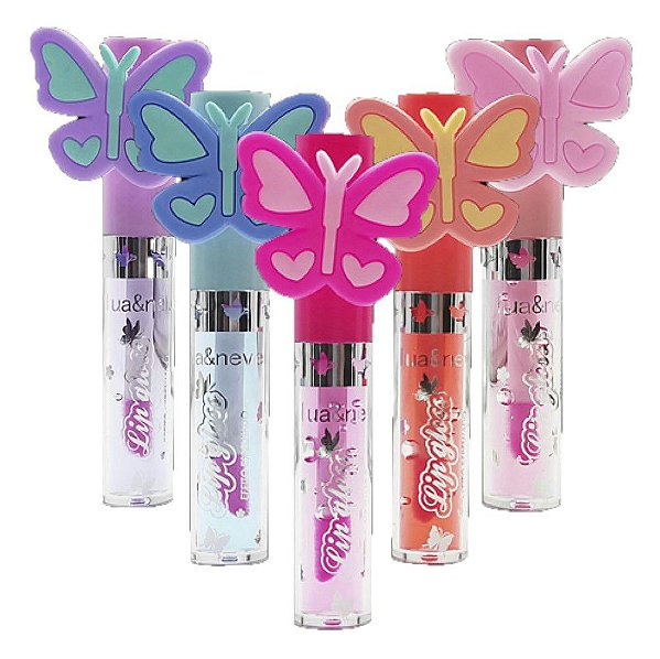 Lua e Neve 0 Lip Gloss Espelhado Borboleta - 06 Unid