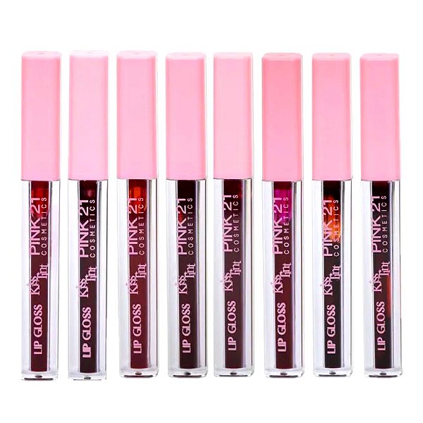 Pink 21 - Lip Gloss Kiss Tint CS2855 - Kit C/8 Und