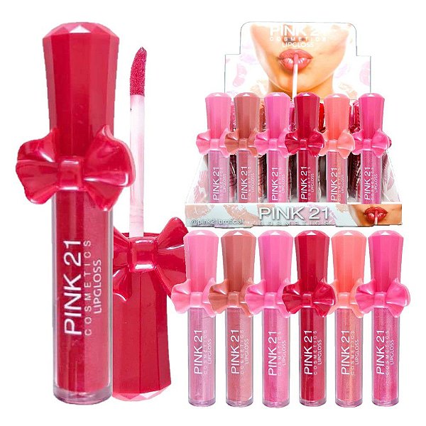 Pink 21 - Lip  Gloss Lacinho CS3684 - Box C/24 UND