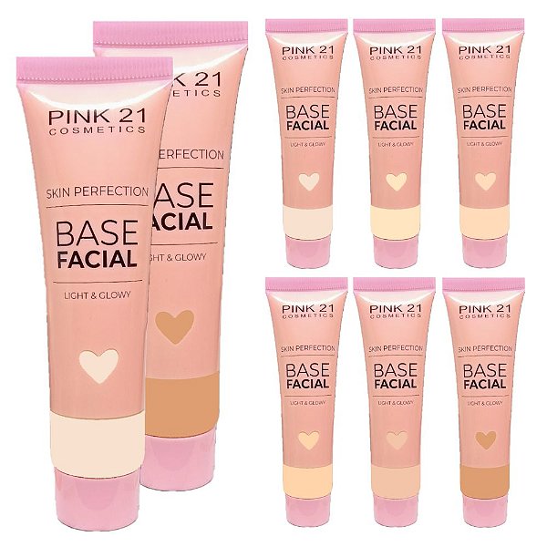 Pink21 - Base Facial Light e Glowy CS3687 - Kit C/6 Und