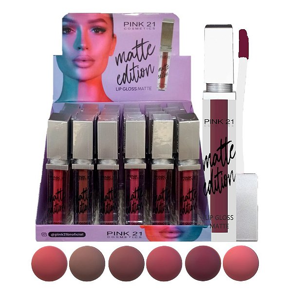 Pink21 - Lip Gloss Matte Edition CS3665B - Kit C/24 Und