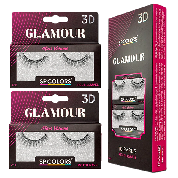 Spcolors - Cílios Postiços Glamour SPC12 - 10 Und