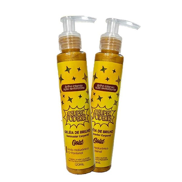 Super Poderes - Geleia Brilho Corporal Iluminador Gold - 6un