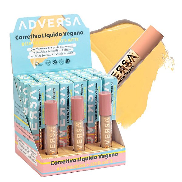 Adversa - Corretivo Liquido Vegano Medio Claro - Kit C/24 un