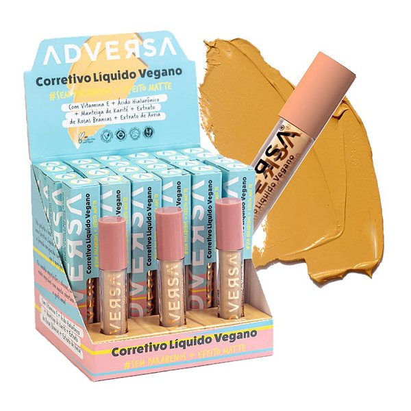 Adversa - Corretivo Liquido Vegano Tons Medios - Kit C/24 Un