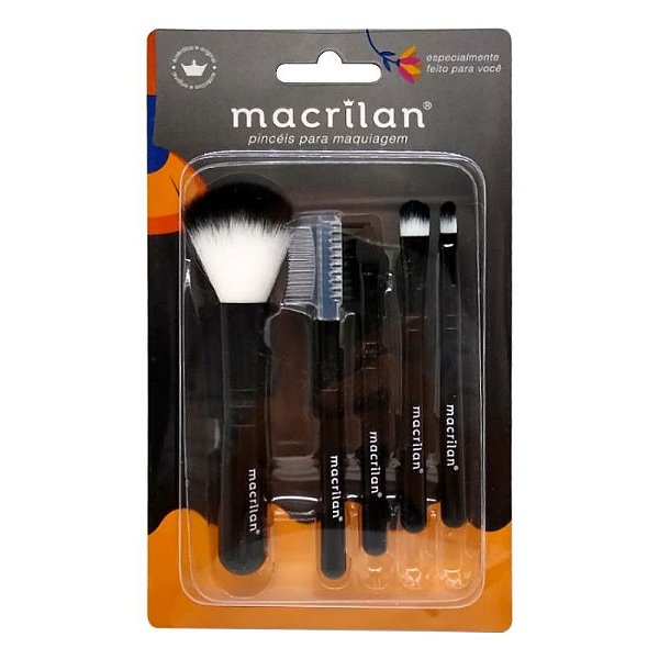 MACRILAN Kit C/5 Pincel KP5-18 PRETO