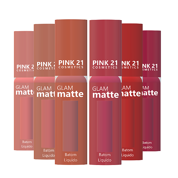 Pink21 - Batom Liquido Matte Glam CS3923 - kit C/6 Und