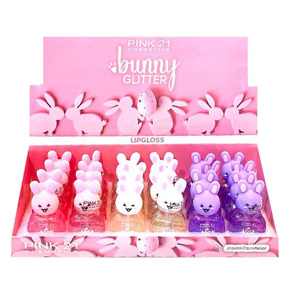 Pink21 - Lip Gloss Bunny Glitter CS3793 - Kit C/24 Und