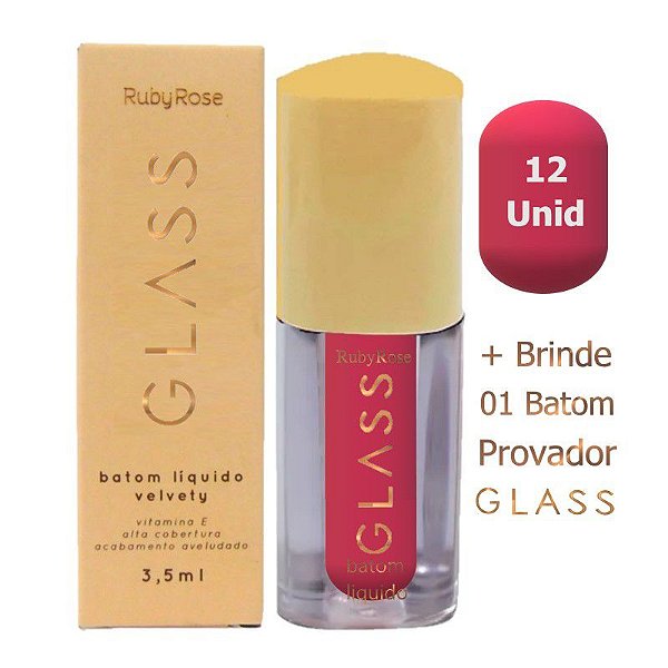 Ruby Rose - Batom Liquido Glass Velvety HB578 BG07 - 12 UND
