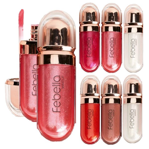 Febella - Lip Gloss 3D Super Brilhante LG40514 (B) - 06 UND