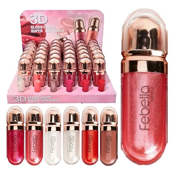 Febella - Lip Gloss 3D Super Brilhante LG40514 (B) - 36 UND