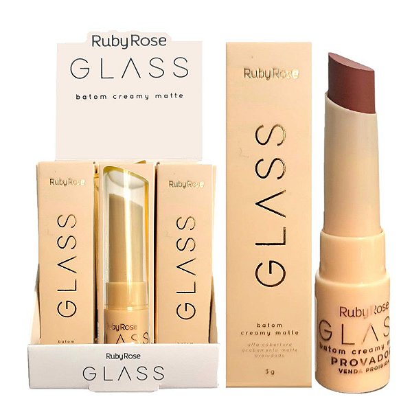 Ruby Rose - Batom Creamy Matte Glass HBF567 GL04 - 12 UND