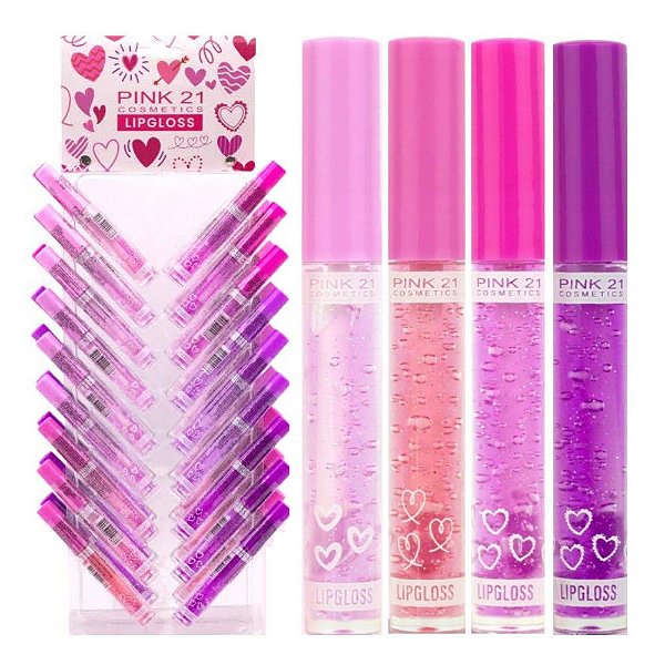 Pink 21 - Lip Gloss Hidratante com Glitter CS4384 - 36 Unid