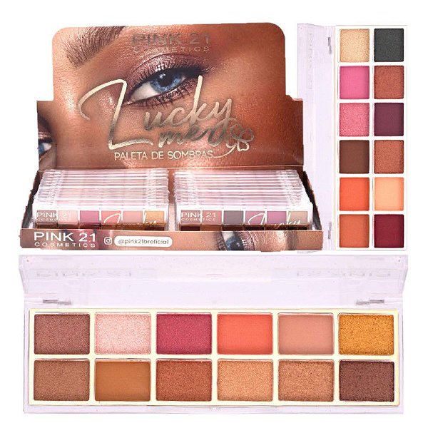 Pink 21 - Paleta de Sombras Lucky Me CS4303 - Box C/24 UND