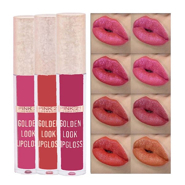 Pink 21 - Lip Gloss 8 Tons Golden Look CS4207 - 8 Und