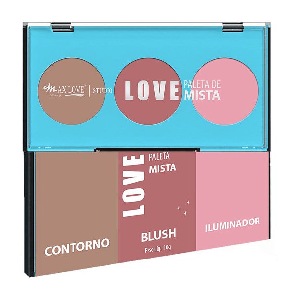 Max love - Paleta Mista Contorno, Blush e Iluminador